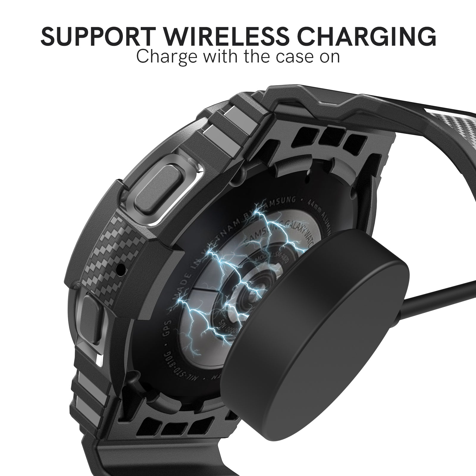 AHASTYLE WG67 Rugged Sport Case with Band Compatible with Samsung Galaxy Watch4 44mm Soft TPU Watch Band Wrist Strap Bumper Cover AHASTYLE WG67 Rugged Sport Case with Band Compatible with Samsung Galaxy Watch4 44mm Soft TPU Watch Band Wrist Strap Bumper Cover